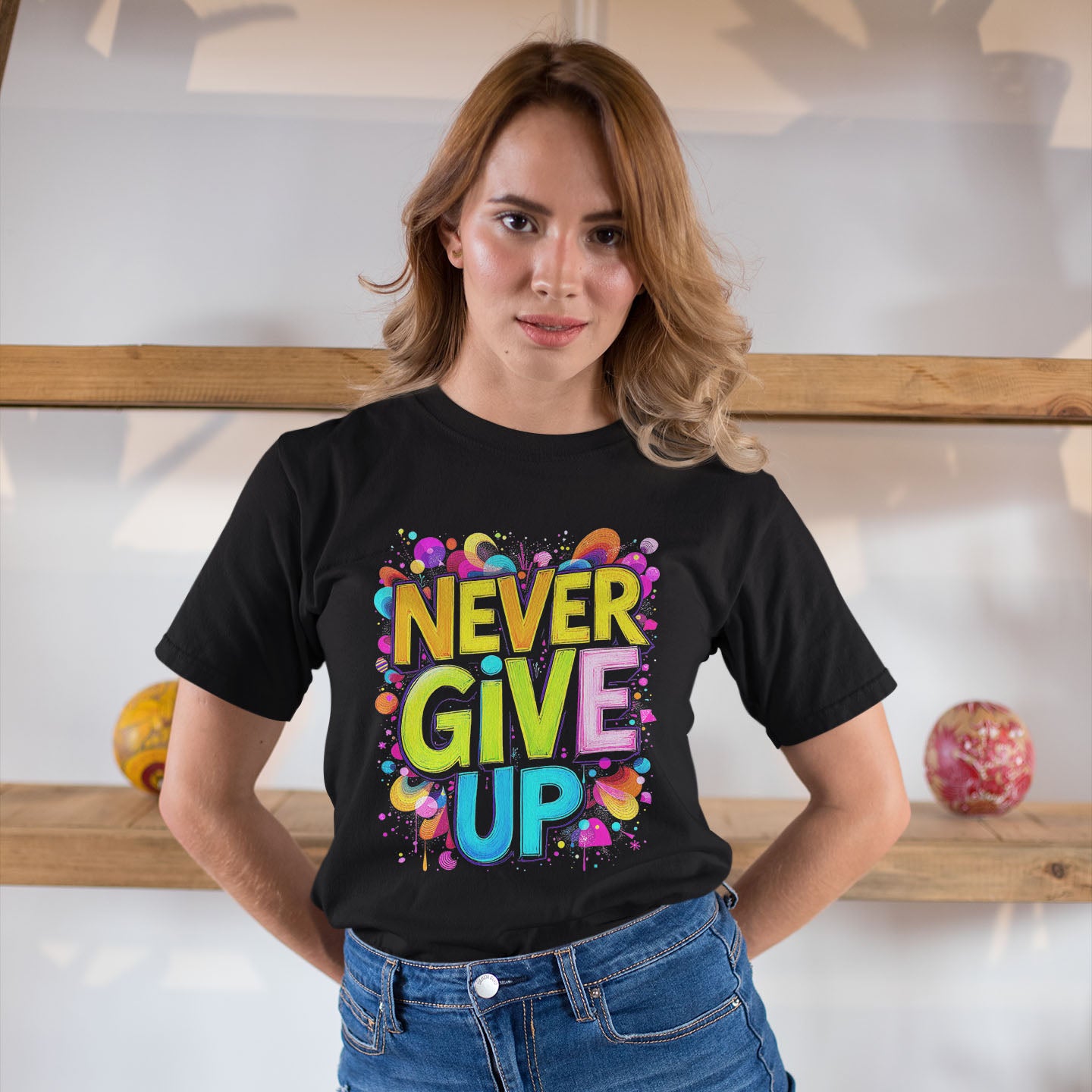 NEVER GIVE UP Short-Sleeve Unisex T-Shirt