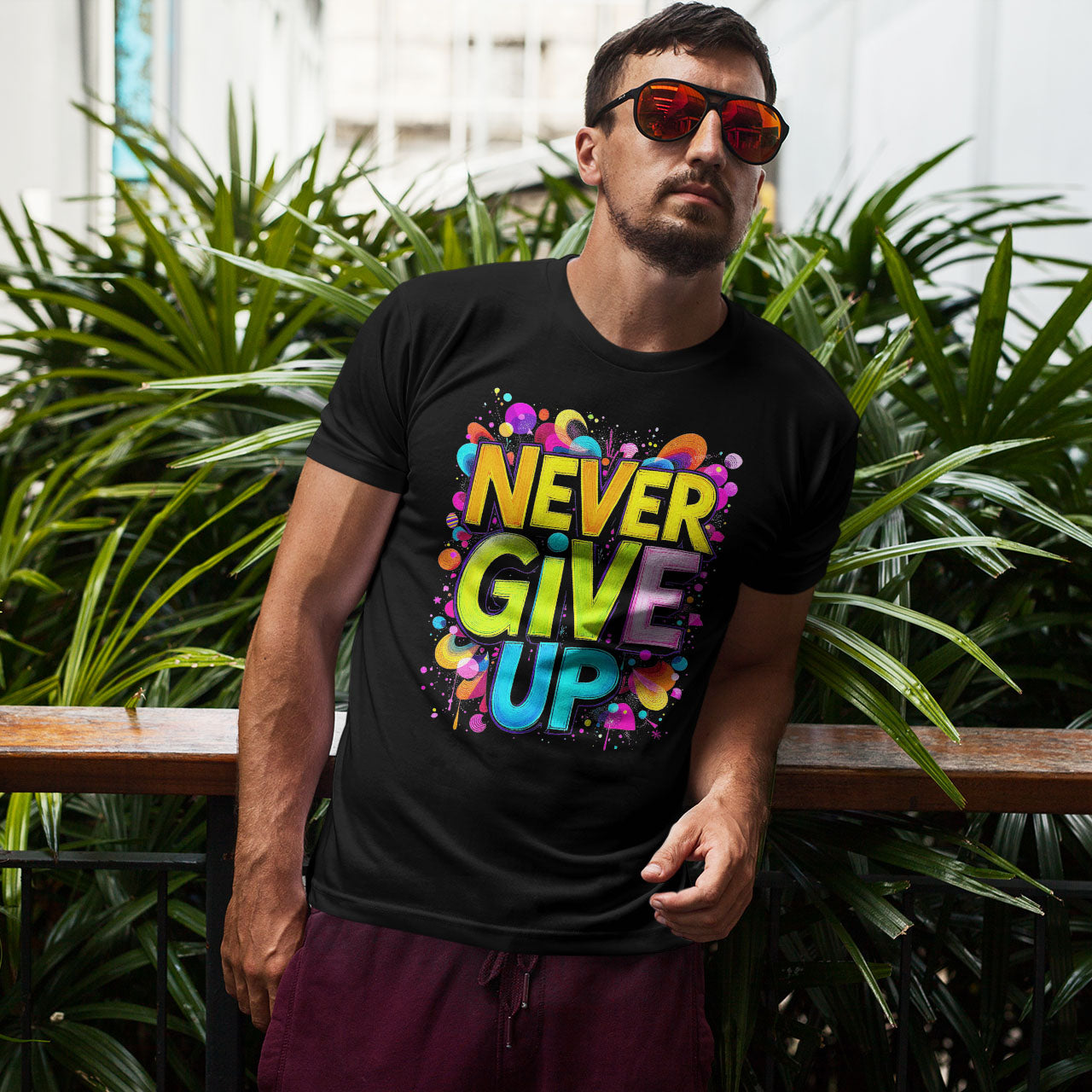 NEVER GIVE UP Short-Sleeve Unisex T-Shirt