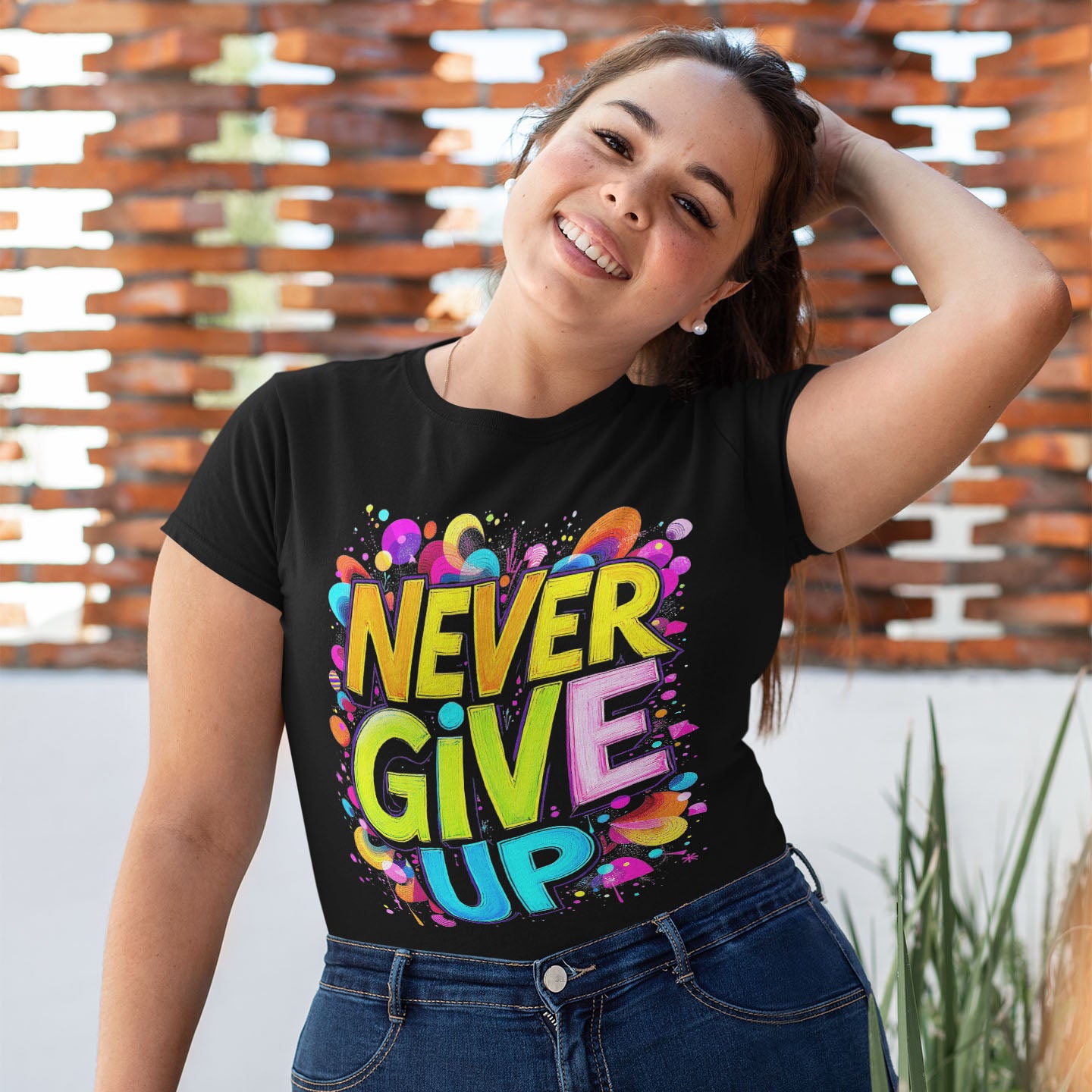 NEVER GIVE UP Short-Sleeve Unisex T-Shirt