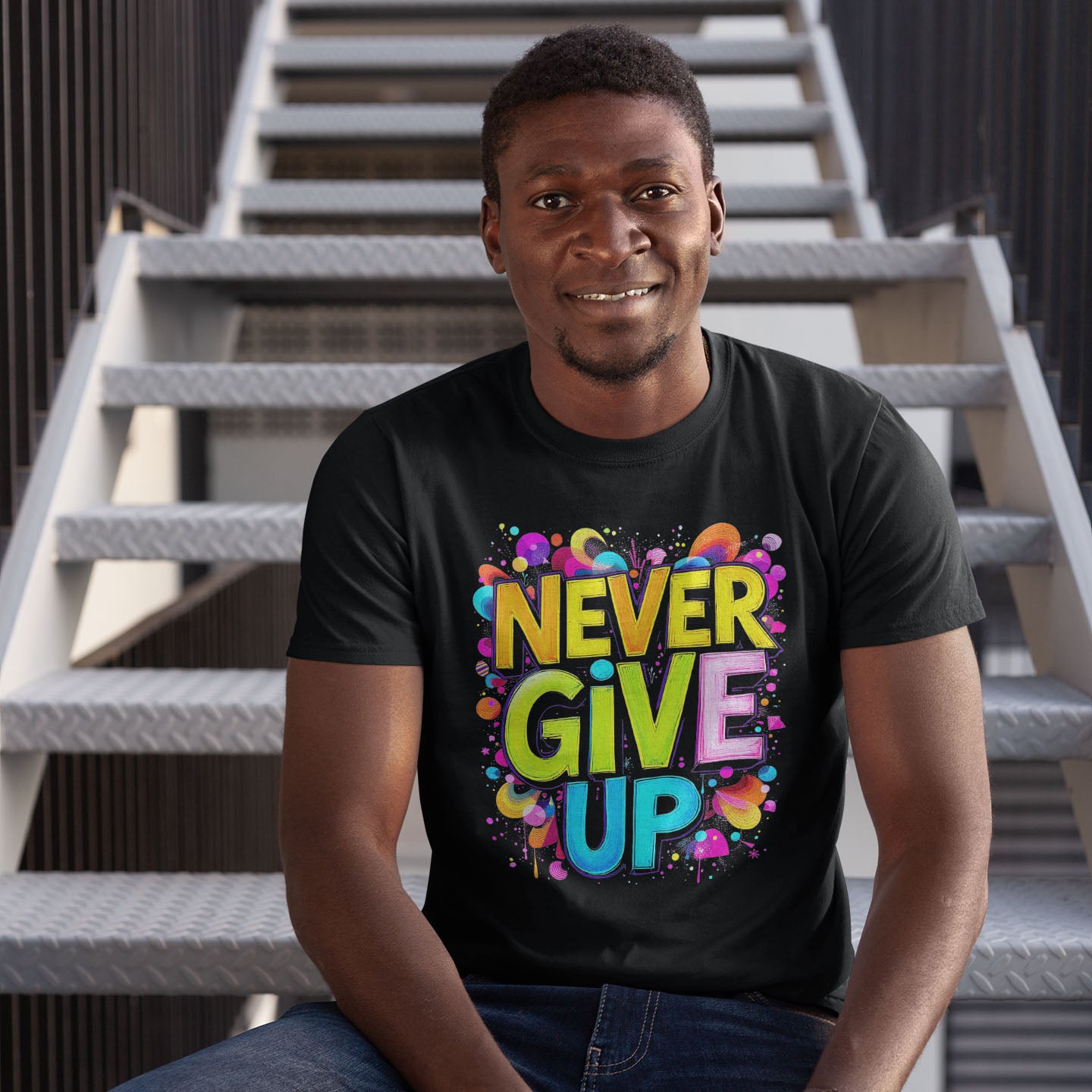 NEVER GIVE UP Short-Sleeve Unisex T-Shirt