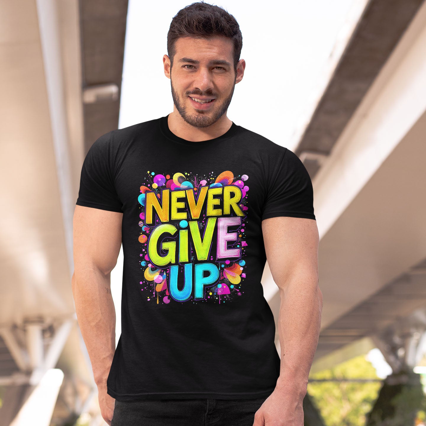 NEVER GIVE UP Short-Sleeve Unisex T-Shirt