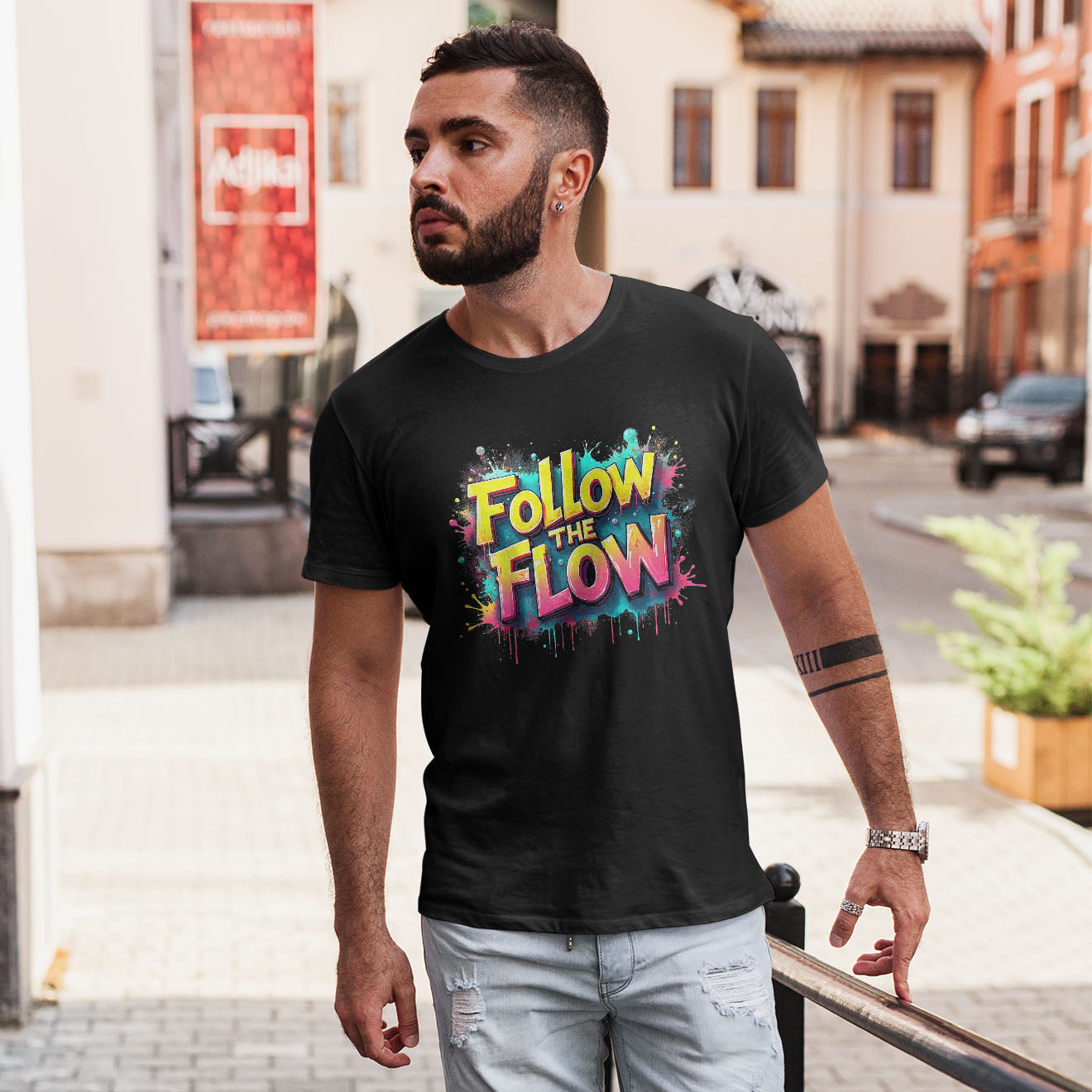 FoLLow THE FLOW Short-Sleeve Unisex T-Shirt