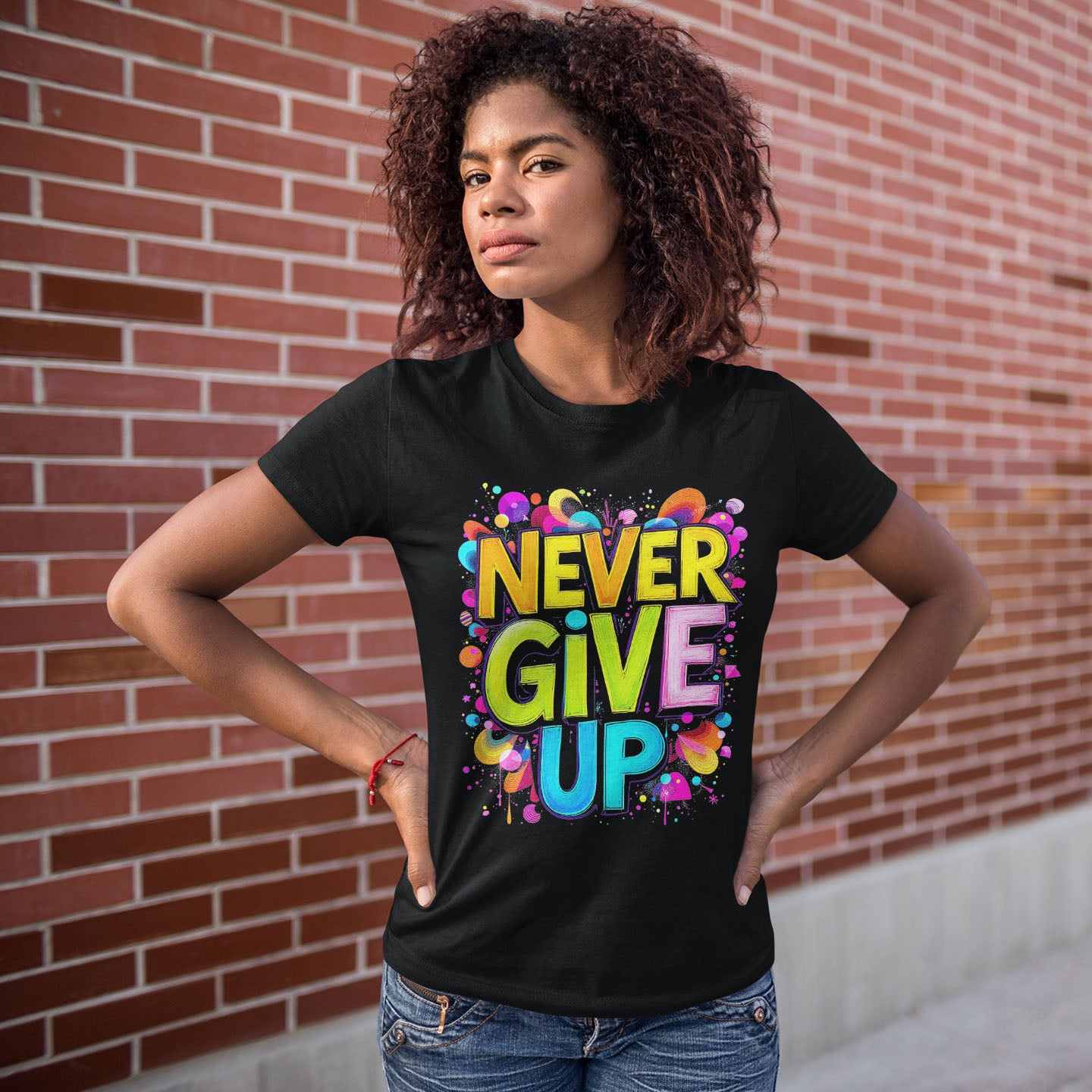 NEVER GIVE UP Short-Sleeve Unisex T-Shirt