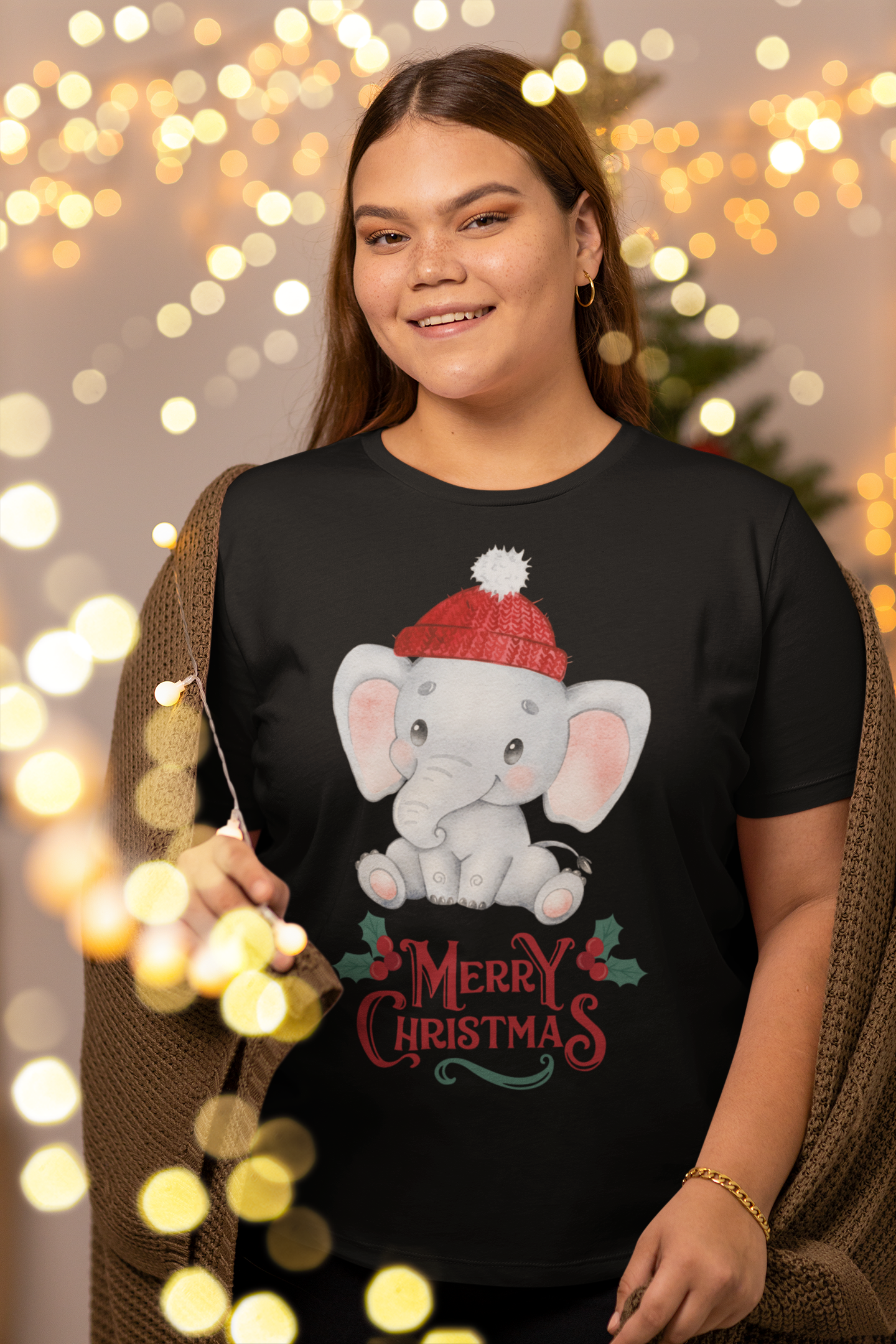 Elephant shirt, Santa Claus T-shirt, Christmas shirt, Christmas gift, personalized T-shirt, Short sleeve unisex T-shirt