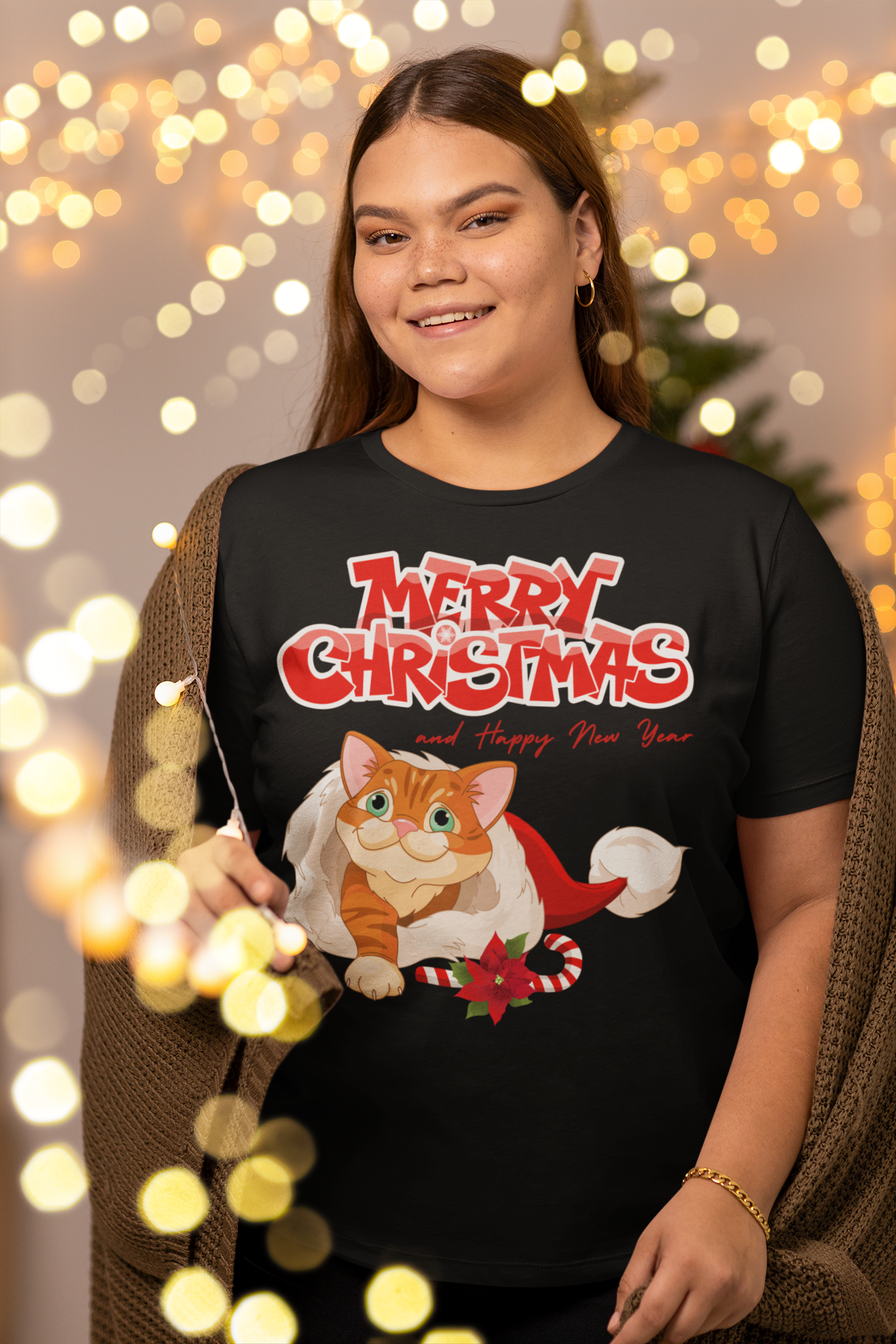 Christmas Cat, Merry Christmas, Christmas Cat, Short Sleeve Unisex T-Shirt