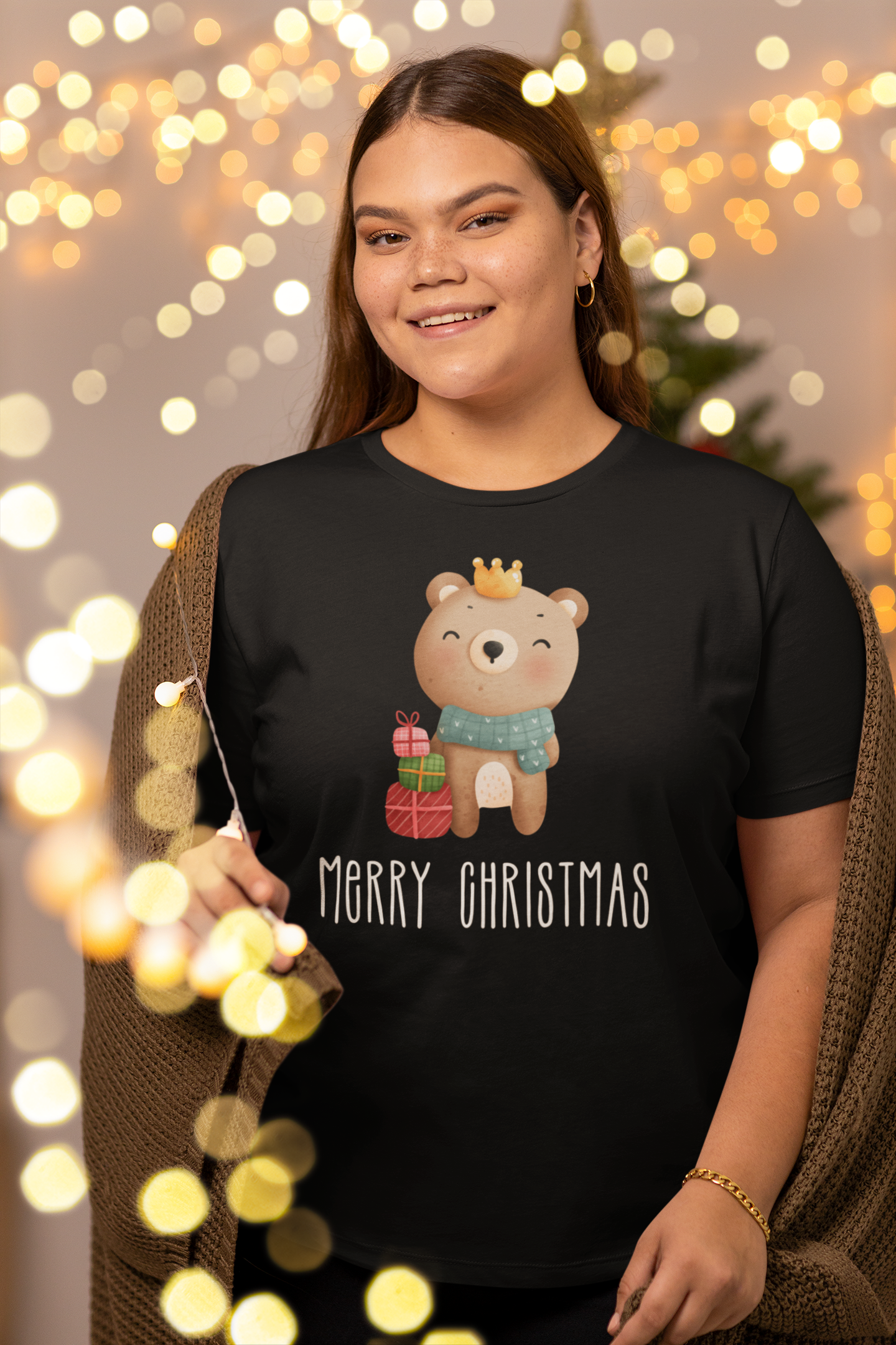 Teddy Bear T-Shirt, Merry Christmas, Short Sleeve Unisex T-Shirt