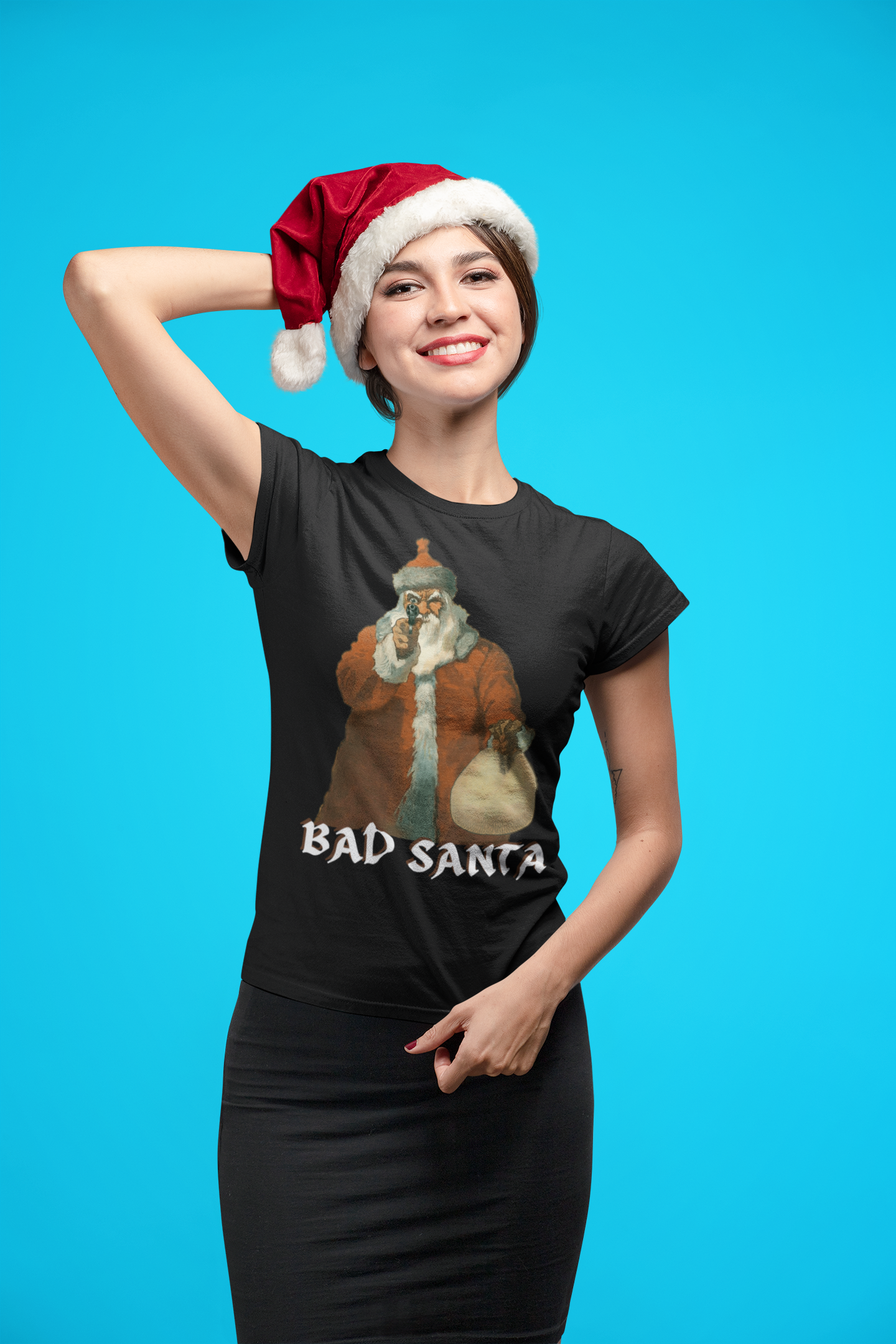 Bad Santa, christmas shirt, holy night, sleeve t-shirt, Short-Sleeve Unisex T-Shirt