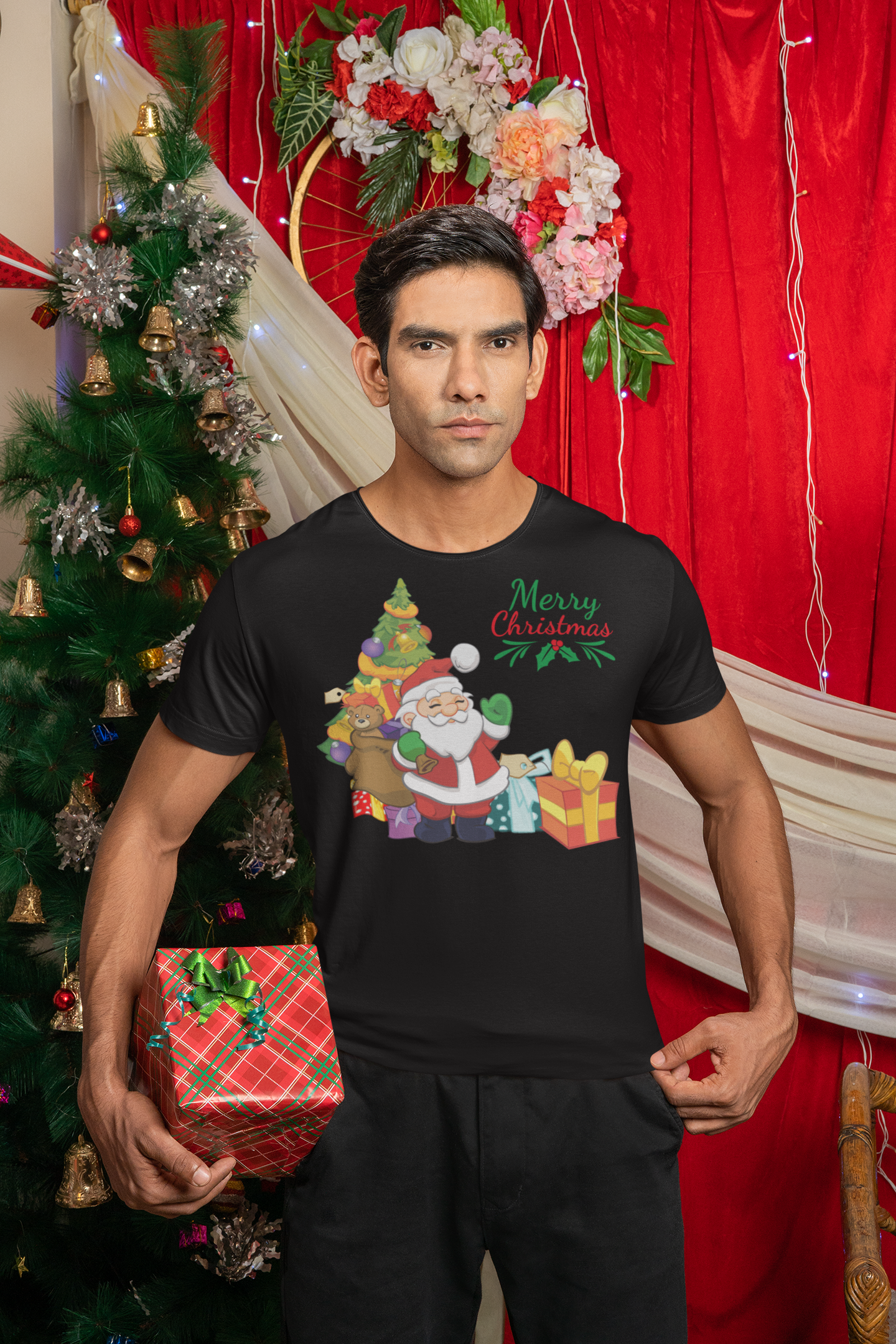 Merry christmas, santa claus, short-sleeve unisex t-shirt