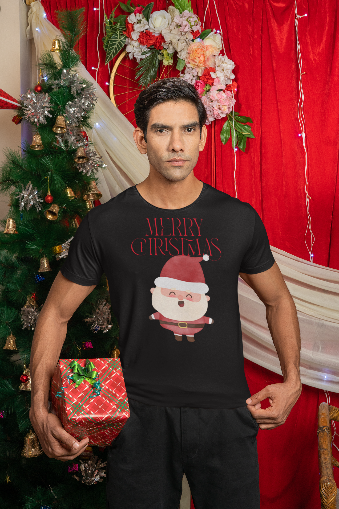 Santa Claus T-Shirt, Christmas Shirt, Christmas Gift, Personalized T-Shirt, Short Sleeve Unisex T-Shirt