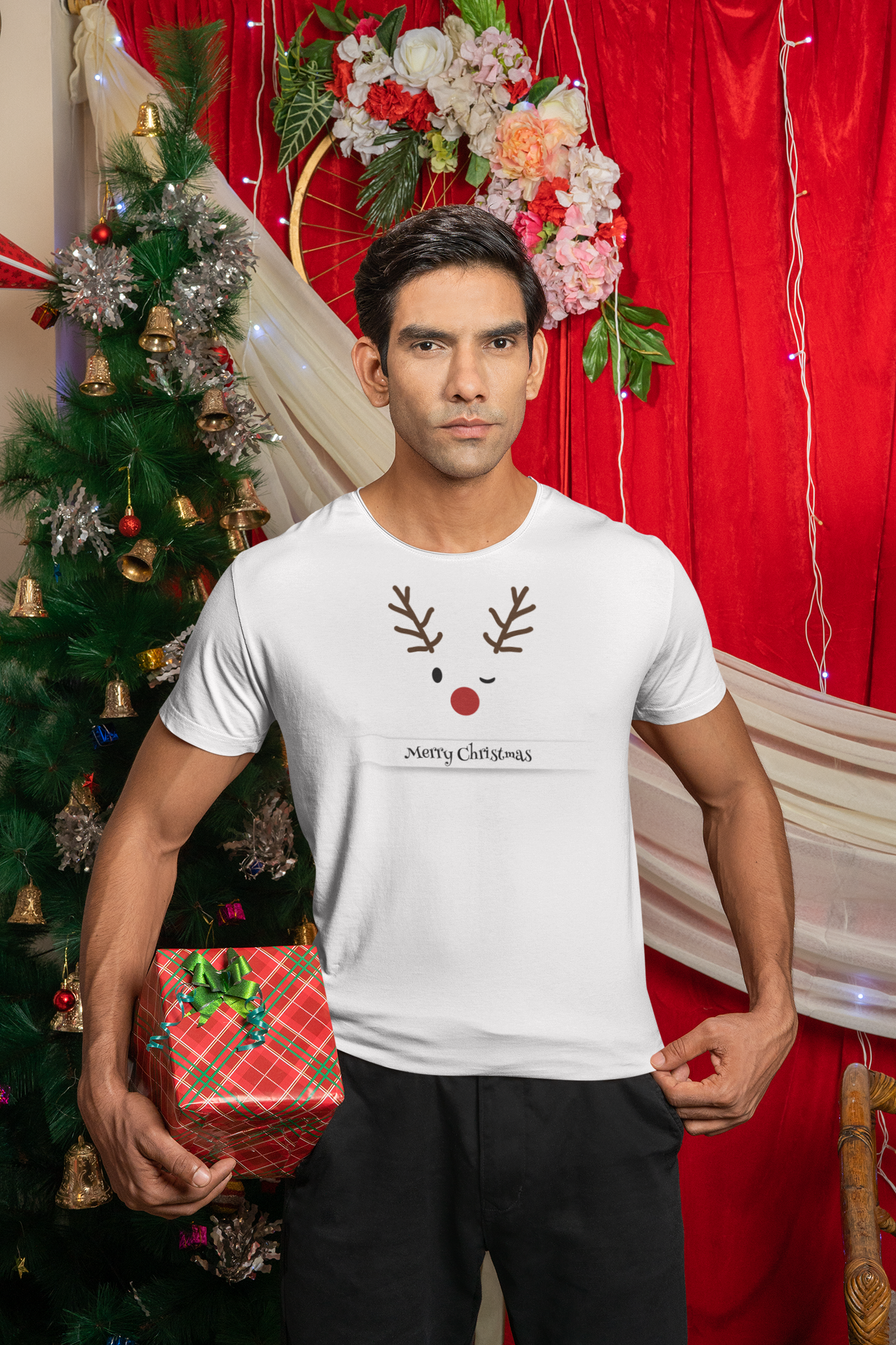 Reindeer, christmas, holy night, Short-Sleeve Unisex T-Shirt