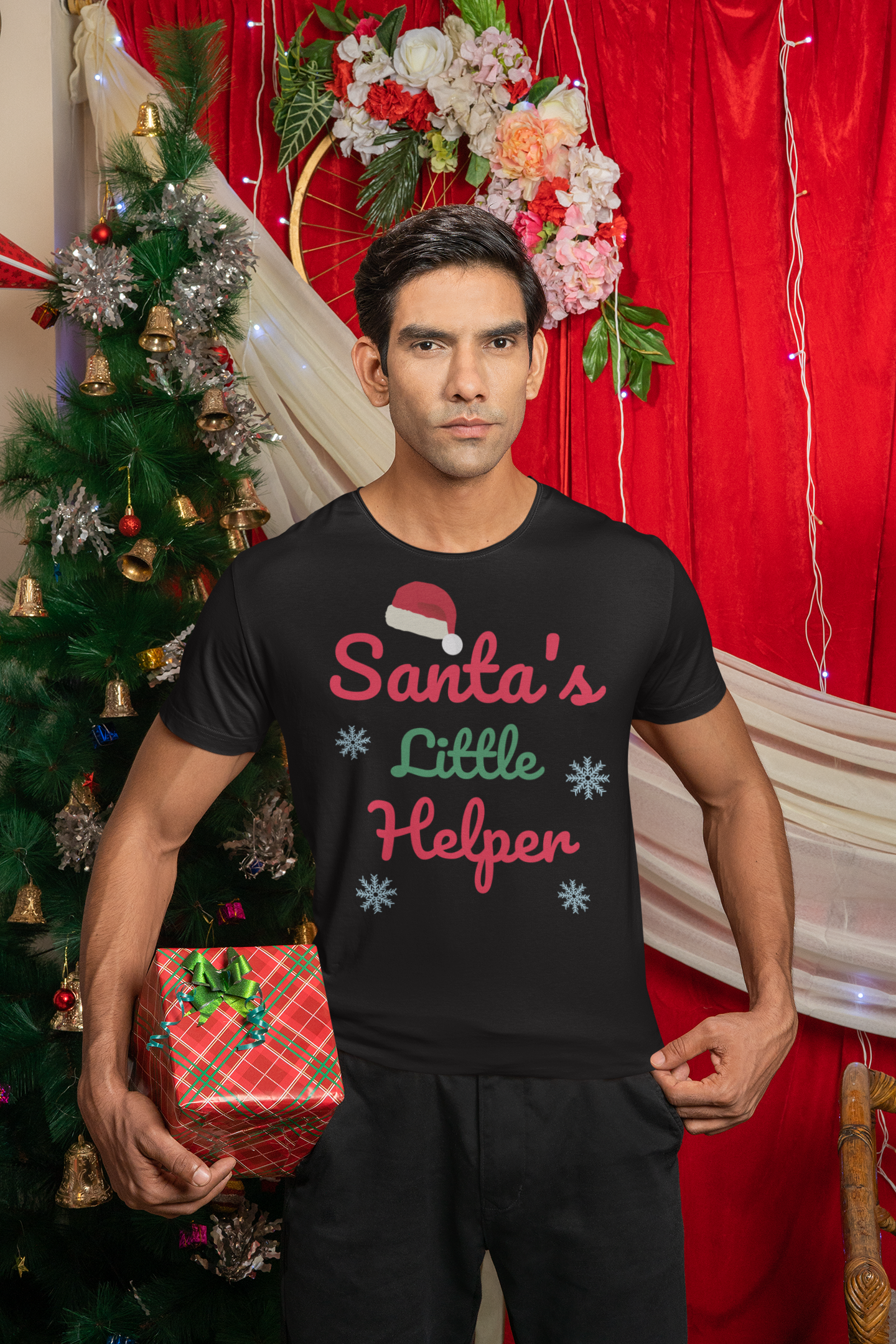 Santas little helper, Christmas T-Shirt, Short Sleeve Unisex T-Shirt