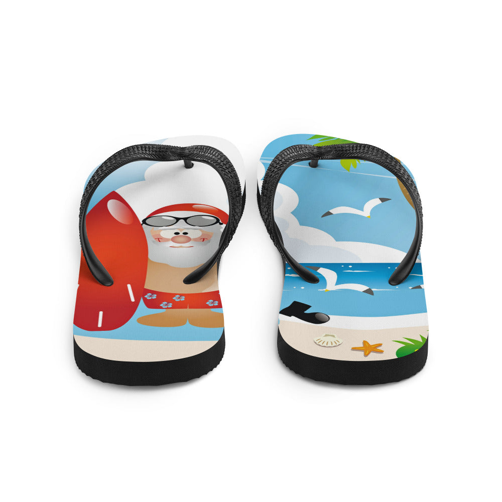 Santa Claus on the Beach Flip-Flops