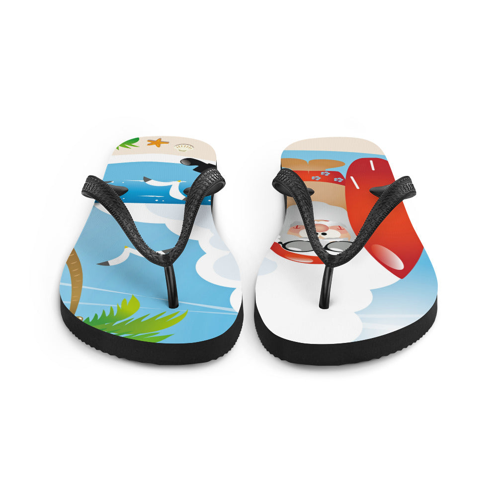 Santa Claus on the Beach Flip-Flops