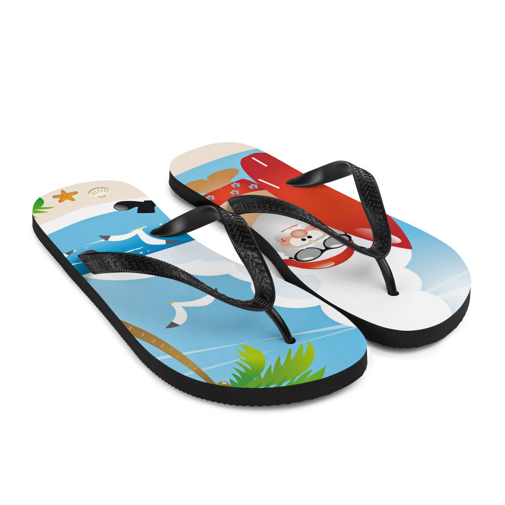 Santa Claus on the Beach Flip-Flops