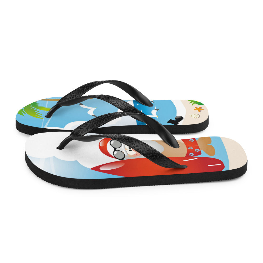 Santa Claus on the Beach Flip-Flops