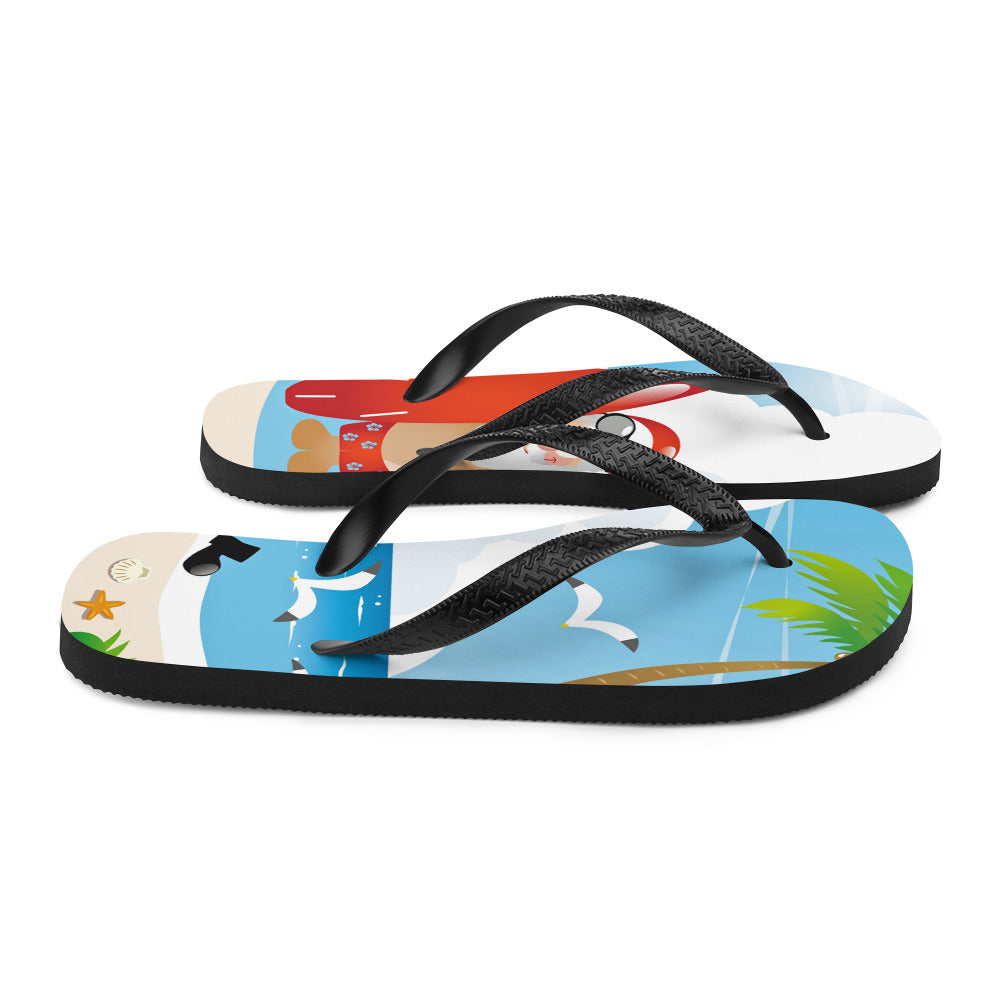 Santa Claus on the Beach Flip-Flops