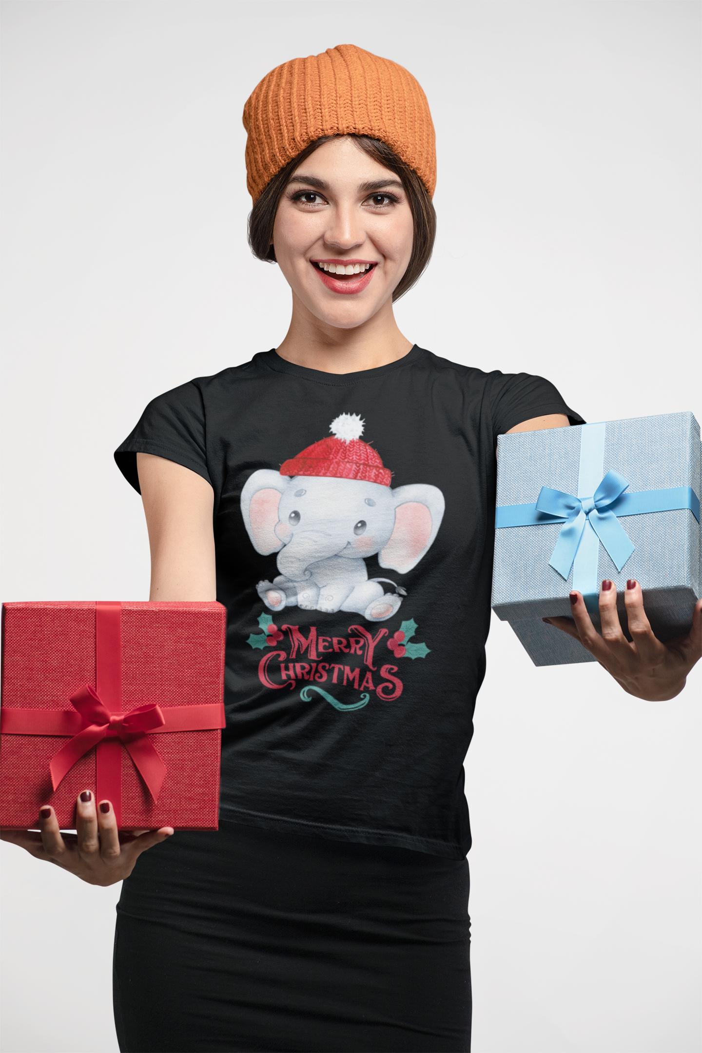 Elephant shirt, Santa Claus T-shirt, Christmas shirt, Christmas gift, personalized T-shirt, Short sleeve unisex T-shirt