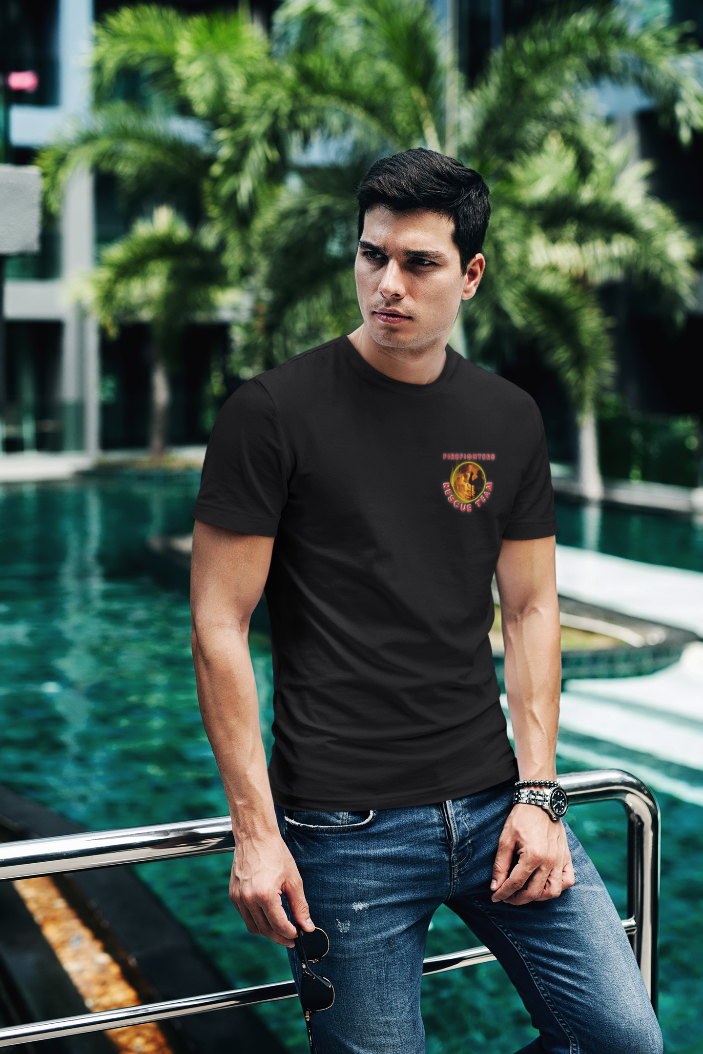 Fire fighters rescue team unisex t-shirt