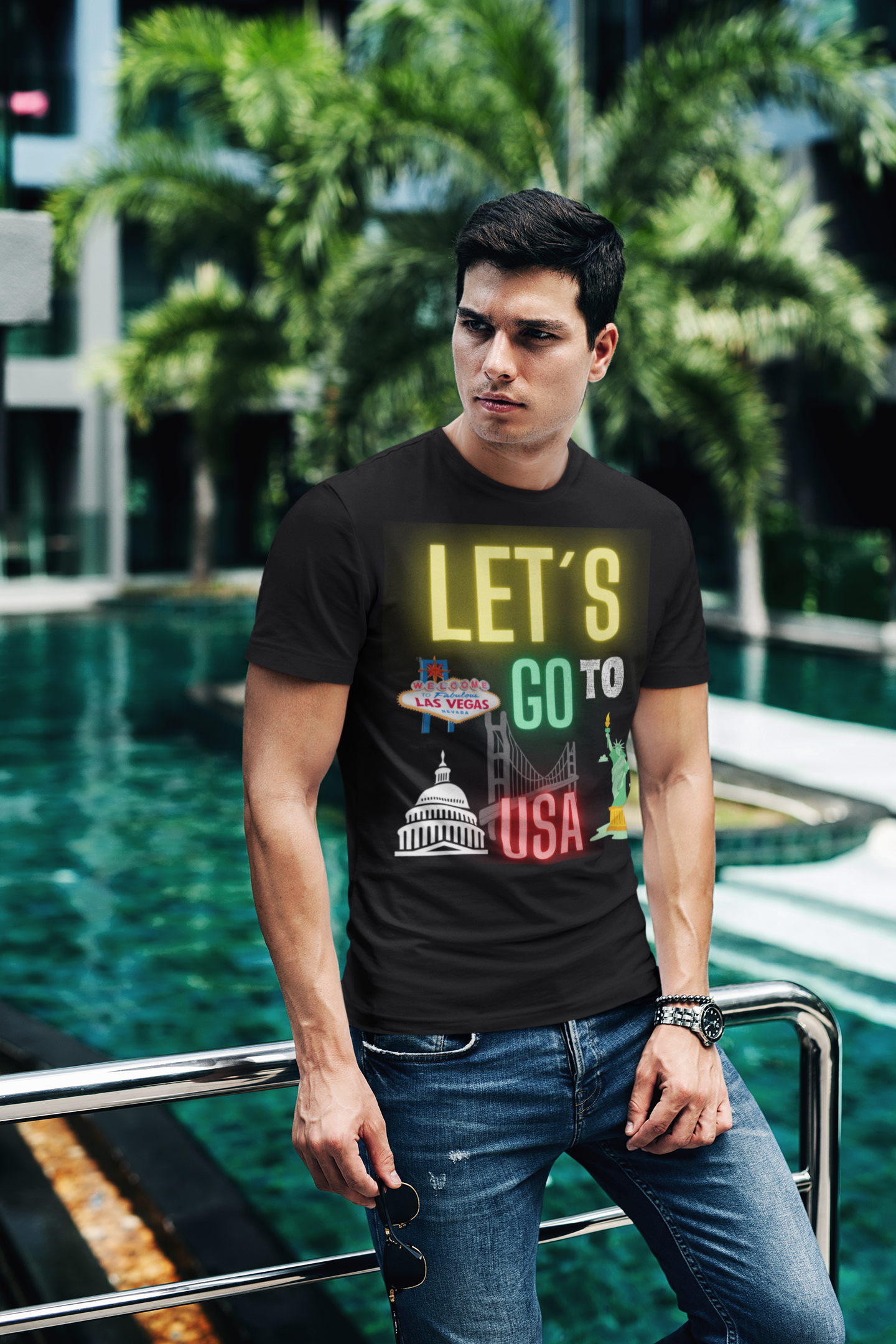 Let's go to USA unisex T-shirt