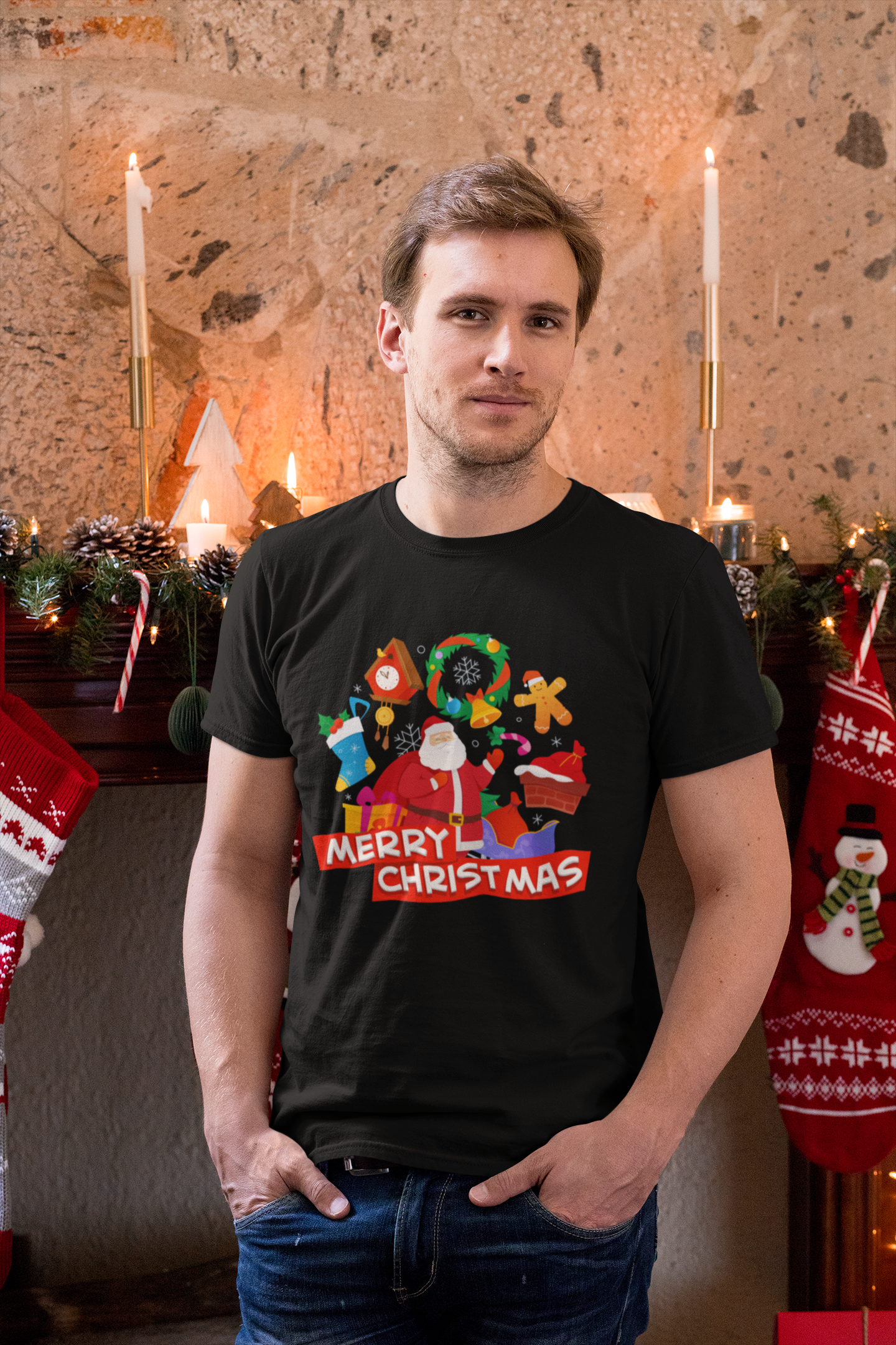 Santa Claus, merry christmas, Short-Sleeve Unisex T-Shirt