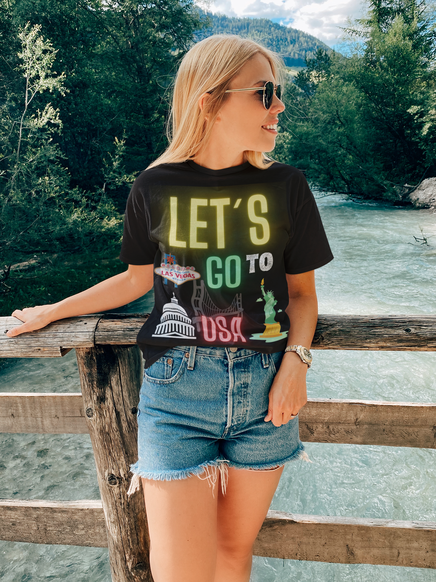 Let's go to USA unisex T-shirt