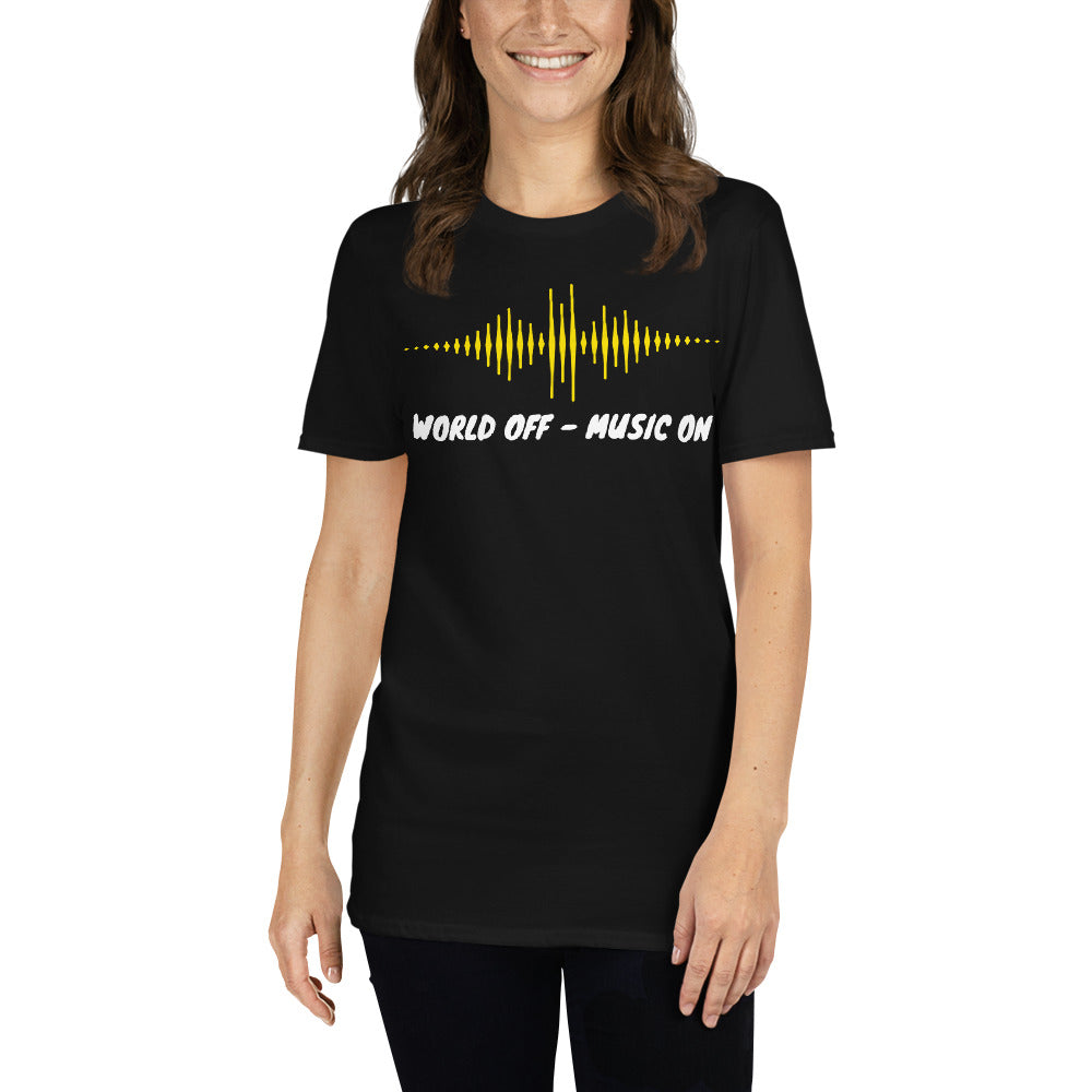 World off Music on, World off, Music on, Music T-Shirt, DJ T-Shirt, T-Shirt printing