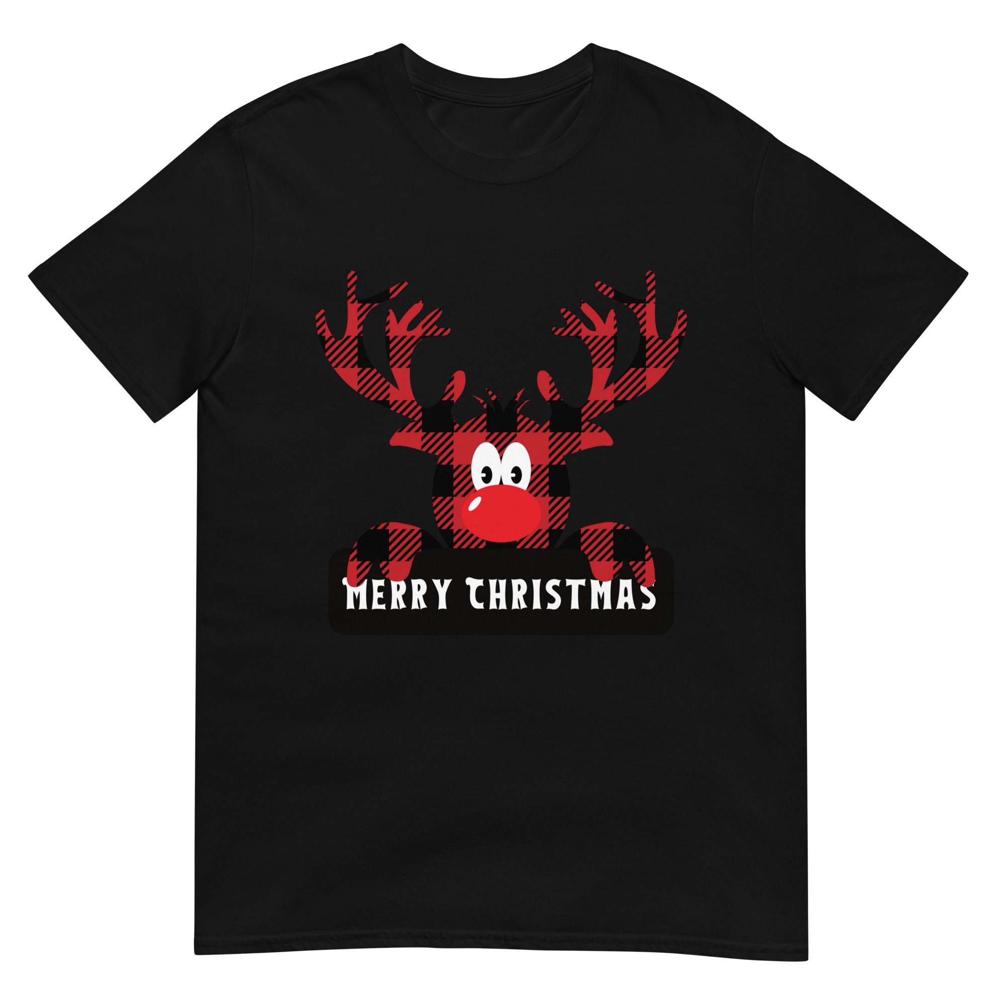 Reindeer Rudolf, Christmas T-Shirt, Personalized T-Shirt, T-Shirt Printing, Short Sleeve Unisex T-Shirt