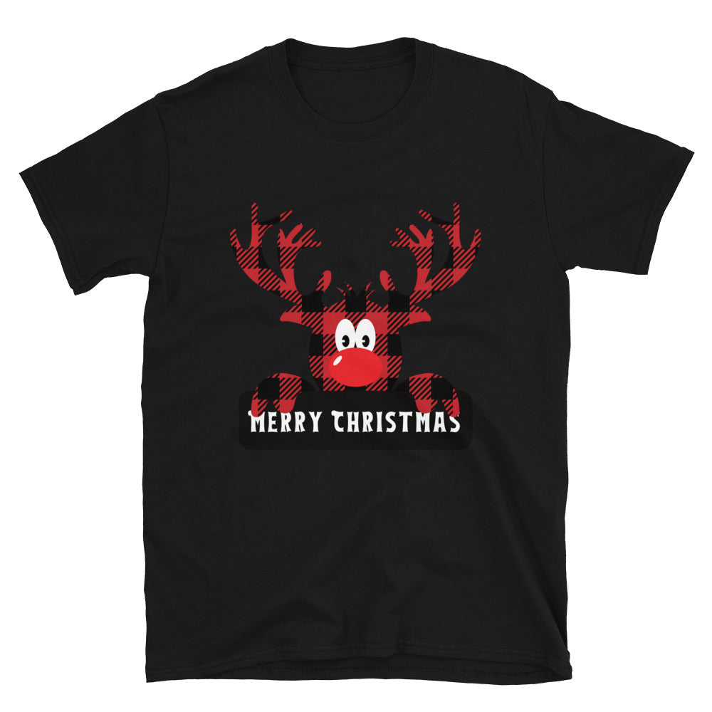 Reindeer Rudolf, Christmas T-Shirt, Personalized T-Shirt, T-Shirt Printing, Short Sleeve Unisex T-Shirt