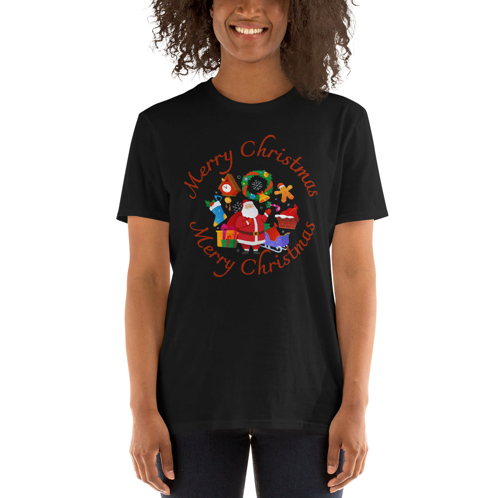 Merry Christmas, Santa Claus T-Shirt, Christmas Shirt, Christmas Gift, Personalized T-Shirt, Short Sleeve Unisex T-Shirt