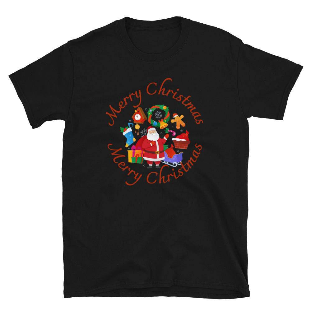 Merry Christmas, Santa Claus T-Shirt, Christmas Shirt, Christmas Gift, Personalized T-Shirt, Short Sleeve Unisex T-Shirt