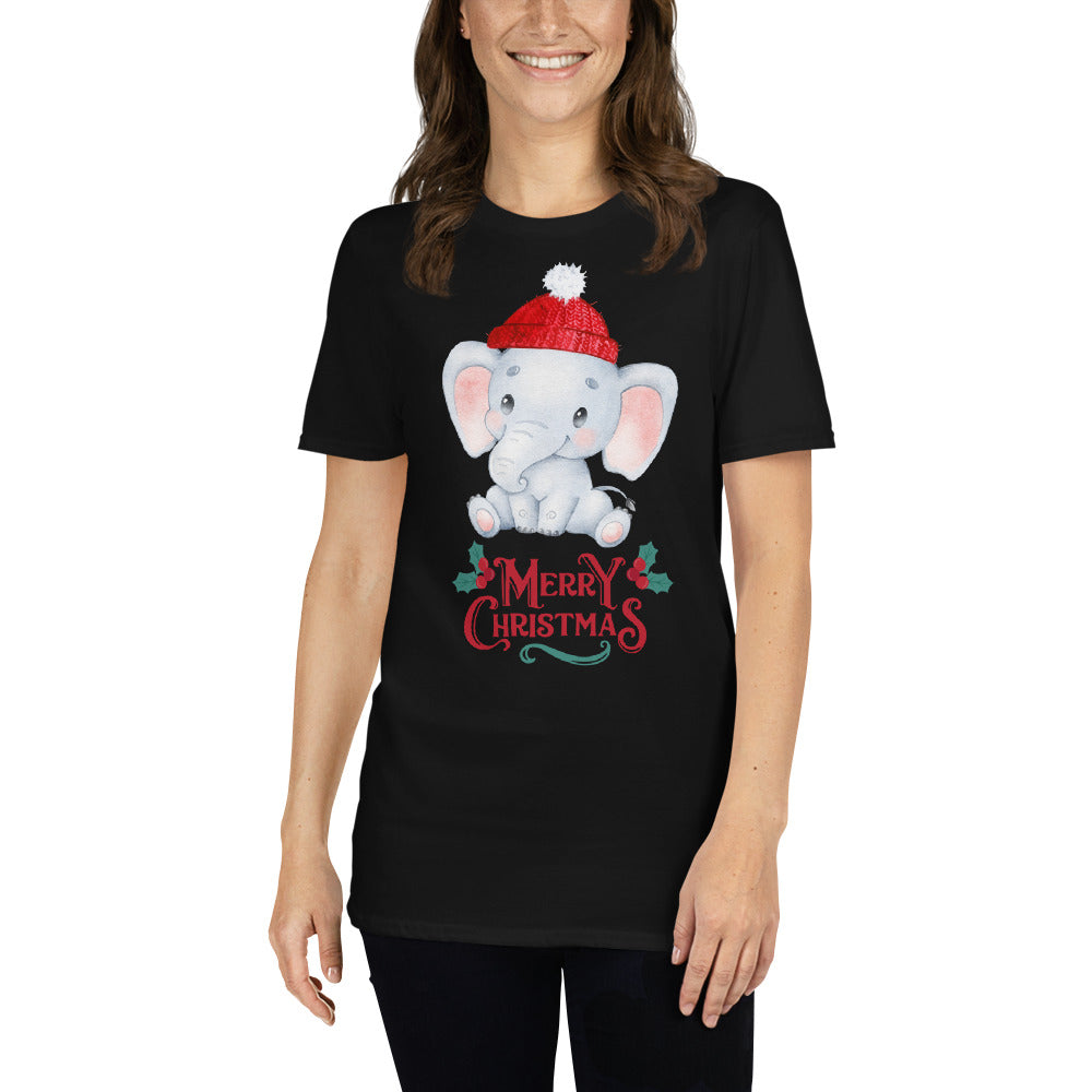 Elephant shirt, Santa Claus T-shirt, Christmas shirt, Christmas gift, personalized T-shirt, Short sleeve unisex T-shirt