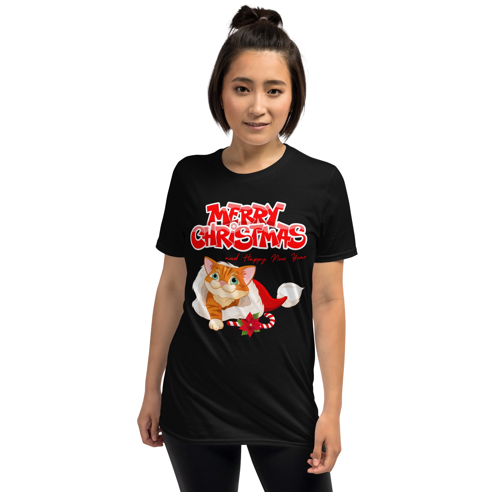 Christmas Cat, Merry Christmas, Christmas Cat, Short Sleeve Unisex T-Shirt