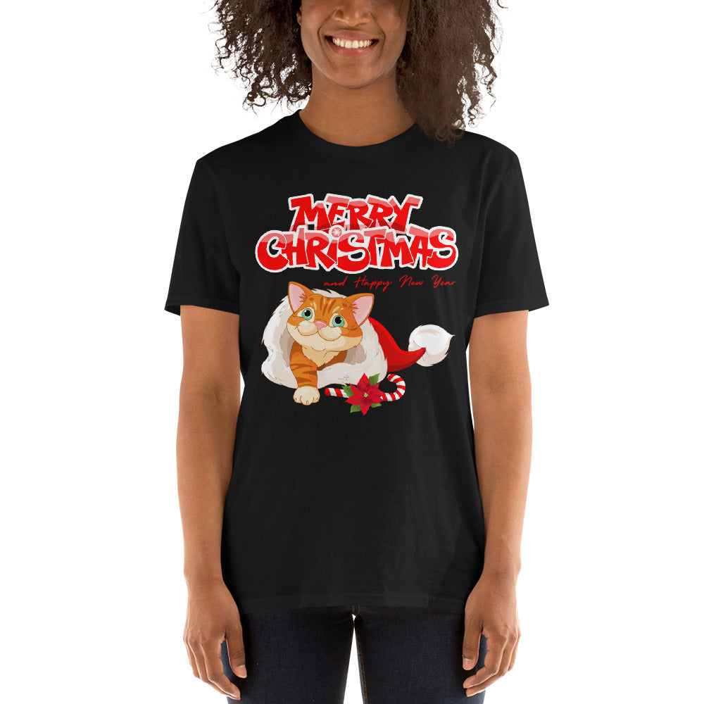 Christmas Cat, Merry Christmas, Christmas Cat, Short Sleeve Unisex T-Shirt