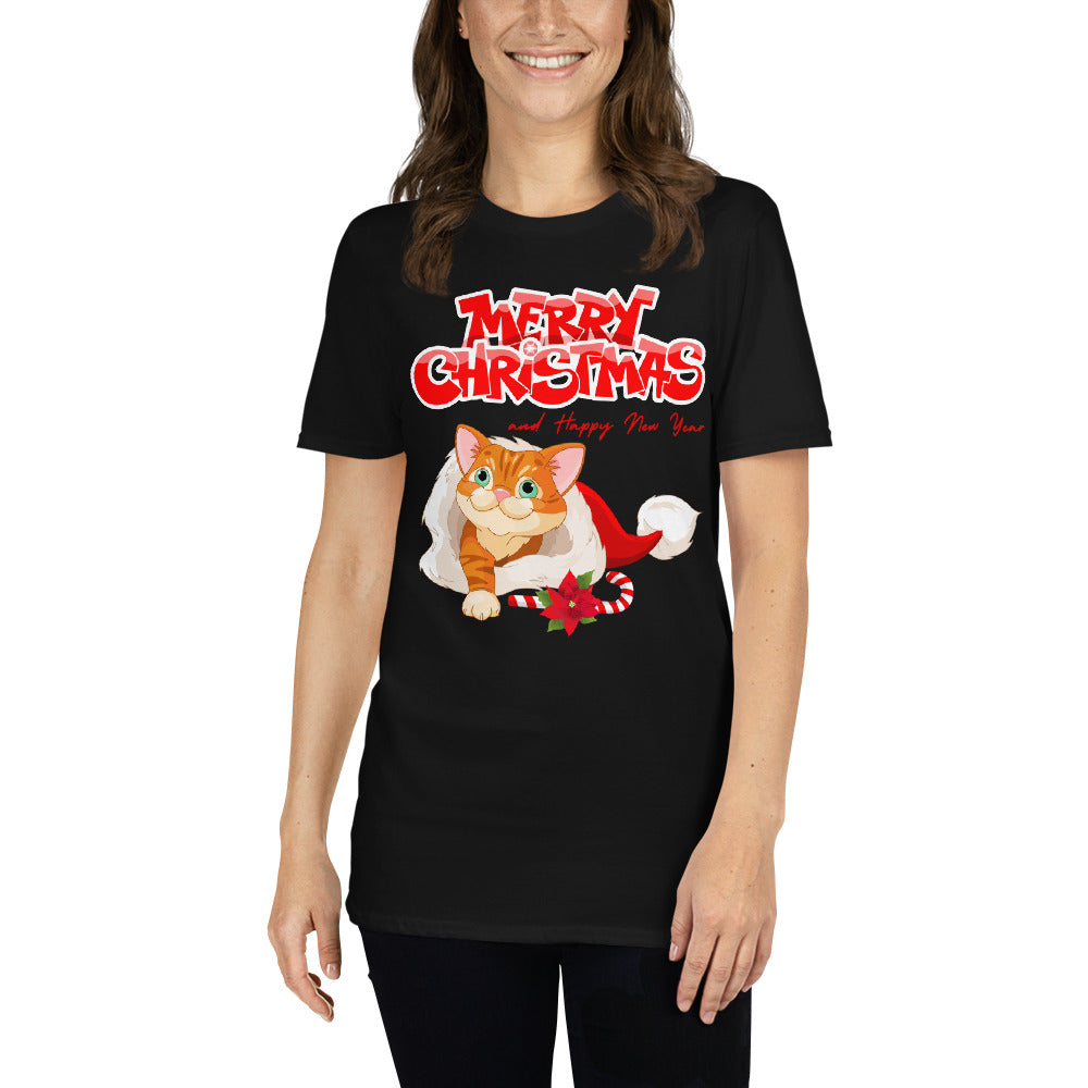 Christmas Cat, Merry Christmas, Christmas Cat, Short Sleeve Unisex T-Shirt