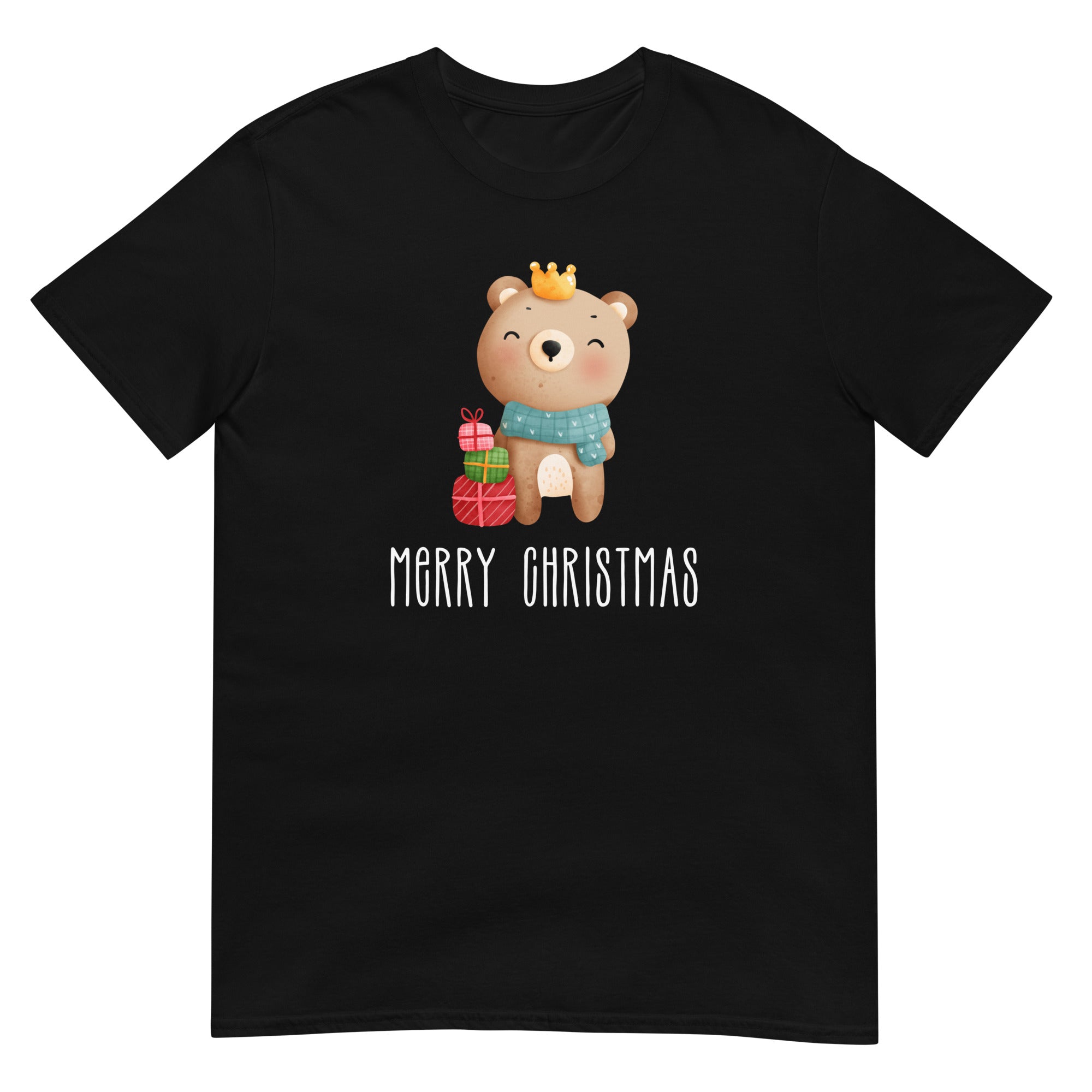 Teddy Bear T-Shirt, Merry Christmas, Short Sleeve Unisex T-Shirt