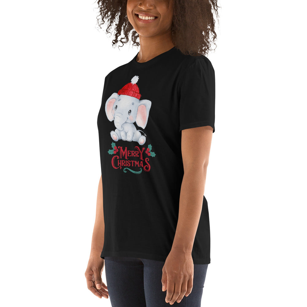 Elephant shirt, Santa Claus T-shirt, Christmas shirt, Christmas gift, personalized T-shirt, Short sleeve unisex T-shirt