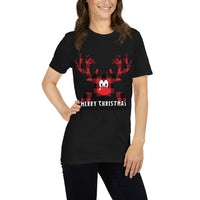 Renntier Rudolf, Weihnachten T-Shirt, personalisiertes T-Shirt, T-Shirt Druck, kurzärmeliges Unisex-T-Shirt