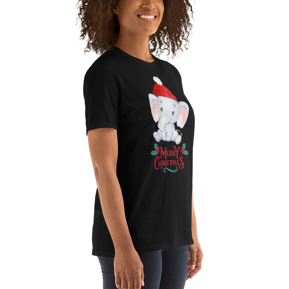 Elephant shirt, Santa Claus T-shirt, Christmas shirt, Christmas gift, personalized T-shirt, Short sleeve unisex T-shirt