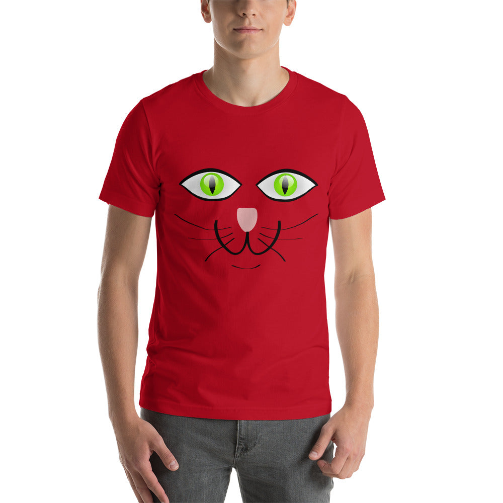 Nettes lustiges Katzengesicht Unisex-T-Shirt - souverista