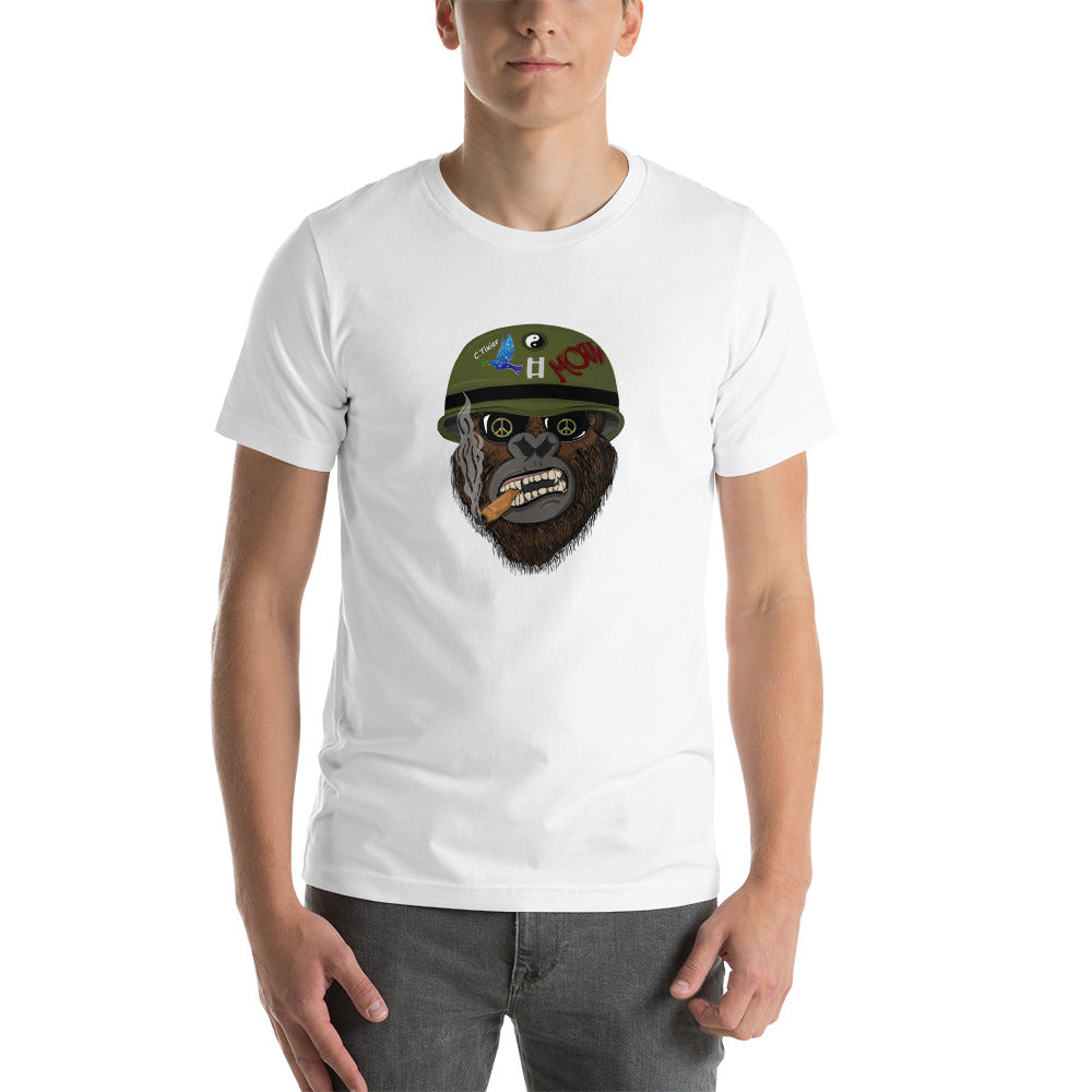 Cool helmet monkey unisex t-shirt