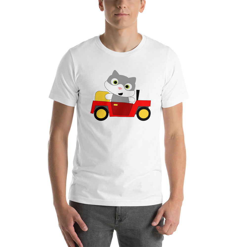 Cat Drives Car Unisex T-Shirt